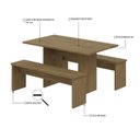Ver imagem 5 de Mesa de Jantar 135x80x74cm 2,5cm com 1 Banco Essence Marrom/Vermont Oak