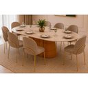 Ver imagem 3 de Mesa Sala Jantar Ryze + 8 Cad Lizy Bege DJ Móveis