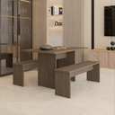 Ver imagem 1 de Mesa de Jantar 135 cm X 80 cm X 74 cm Marrom/Terracota