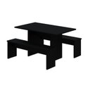 Ver imagem 1 de Mesa de Jantar 135x80x74cm 2,5cm com 1 Banco Essence Preto