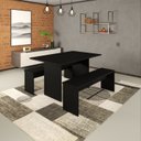 Ver imagem 2 de Mesa de Jantar 135x80x74cm 2,5cm com 1 Banco Essence Preto