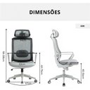 Ver imagem 7 de Cadeira de Escritorio Ergonômica Presidente Nr17 Modelo Ergopro One: Cinza/cinza
