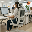 Ver imagem 2 de Cadeira de Escritorio Ergonômica Presidente Nr17 Modelo Ergopro One: Cinza/cinza