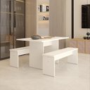 Ver imagem 6 de Mesa de Jantar 135x80x74cm 2,5cm com 1 Banco Essence Branco
