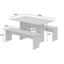 Ver imagem 3 de Mesa de Jantar 135x80x74cm 2,5cm com 1 Banco Essence Branco