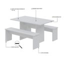 Ver imagem 5 de Mesa de Jantar 135x80x74cm 2,5cm com 1 Banco Essence Branco