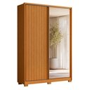 Ver imagem 4 de Guarda Roupa Solteiro Frizatto 02 Portas de Correr com Espelho e Cômoda Sole Flex Cinamomo Off