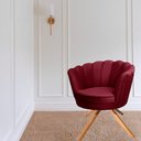 Ver imagem 4 de Kit Duas Poltronas Pétalas Giratórias Ferro e Madeira Marsala Sua Casa Decor