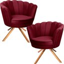 Ver imagem 1 de Kit Duas Poltronas Pétalas Giratórias Ferro e Madeira Marsala Sua Casa Decor