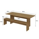 Ver imagem 3 de Mesa de Jantar 200x80x74cm 2,5cm com 1 Banco Essence Marrom/Vermont Oak
