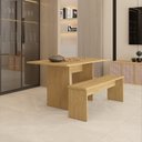 Ver imagem 6 de Mesa de Jantar 200x80x74cm 2,5cm com 1 Banco Essence Marrom/Vermont Oak