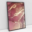Ver imagem 1 de Quadro Decorativo em Canvas Abstrato Mármore Rosa Perolado TaColado Moldura 2cm Preta sem Vidro 120