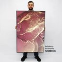 Ver imagem 2 de Quadro Decorativo em Canvas Abstrato Mármore Rosa Perolado TaColado Moldura 2cm Preta sem Vidro 120