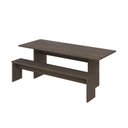Ver imagem 2 de Mesa de Jantar 200cm x 80cm x74cm com 1 Banco Essence Marrom/Terracota