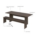 Ver imagem 5 de Mesa de Jantar 200cm x 80cm x74cm com 1 Banco Essence Marrom/Terracota