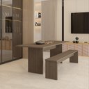 Ver imagem 6 de Mesa de Jantar 200cm x 80cm x74cm com 1 Banco Essence Marrom/Terracota