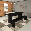 Ver imagem 2 de Mesa de Jantar 200x80x74cm 2,5cm com 1 Banco Essence Preto