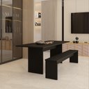 Ver imagem 6 de Mesa de Jantar 200x80x74cm 2,5cm com 1 Banco Essence Preto