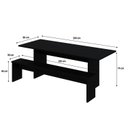Ver imagem 3 de Mesa de Jantar 200x80x74cm 2,5cm com 1 Banco Essence Preto