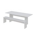 Ver imagem 1 de Mesa de Jantar 200x80x74cm 2,5cm com 1 Banco Essence Branco