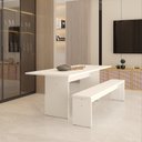 Ver imagem 6 de Mesa de Jantar 200x80x74cm 2,5cm com 1 Banco Essence Branco