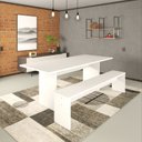 Ver imagem 2 de Mesa de Jantar 200x80x74cm 2,5cm com 1 Banco Essence Branco