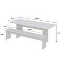 Ver imagem 3 de Mesa de Jantar 200x80x74cm 2,5cm com 1 Banco Essence Branco