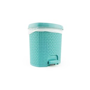 Lixeira Rattan com Tampa Abertura Pedal Plástico 6 Litros