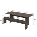 Ver imagem 2 de Mesa de Jantar 200x80x74cm 2,5cm com 2 Banco Essence Marrom/Terracota