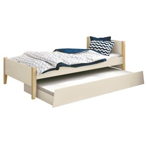 Cama Babá Solteiro com Auxiliar Simba Areia Fosco com Natural - MoveisAqui