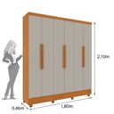Ver imagem 3 de Guarda Roupa Casal ou Solteiro com Pés 6 Portas 4 Gavetas Bariloche Tcil