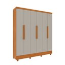 Ver imagem 2 de Guarda Roupa Casal ou Solteiro com Pés 6 Portas 4 Gavetas Bariloche Tcil