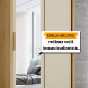 Ver imagem 5 de Guarda-Roupa Solteiro 2 Portas de Correr com Espelho 2 Gavetas Internas Suécia Marrom/Cinamomo/Off White