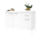 Ver imagem 3 de Balcão de Cozinha para Pia de 120cm Com Tampo Suiça Fidelitá 3 Portas 1 Gaveta