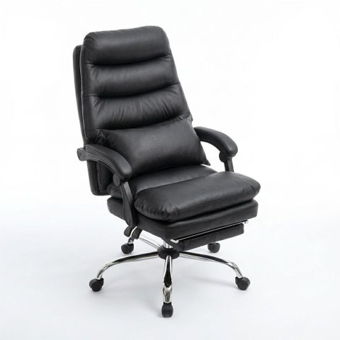 Cadeira de Escritório Presidente Giratória Office Serena Courino Preto - Sallar Home