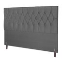 Ver imagem 1 de Cabeceira Ram 1500 Chumbo Estofada para Cama Box Casal 144cm Quarto Luxo