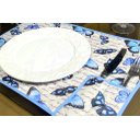 Ver imagem 2 de Jogo Americano Matelado com 6 Peças - Borboletas Azul Arte & Tear