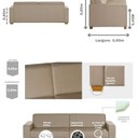 Ver imagem 3 de Sofá Aracaju Living com 4 Lugares 220cm Linho Corriente