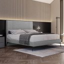 Ver imagem 1 de Base Bipartida Slim Casal em Linho Cinza com Cabeceira Skybox