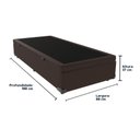 Ver imagem 2 de Cama Box com Baú Solteiro Marrom de Madeira 88cm Kazamix