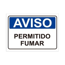 Placa de Sinalização Aviso Permitido Fumar em Pvc - 1