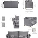 Ver imagem 3 de Sofá Natal Living com 4 Lugares 220cm Linho Corriente Yescasa Cinza