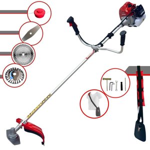 Roçadeira Kawashima Bcj620-l À Gasolina 2t 62cc 3hp + Lâmina 40 Dentes + Escova de Aço