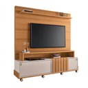 Ver imagem 2 de Home Painel Decorativo Bolt Tv até 65 Pol Portas Deslizantes Pés Rodízio Cinamomo/off White G26 - Gr