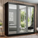 Ver imagem 5 de Guarda-roupa Madesa Reno 3 Portas Correr Espelho Preto Cinza