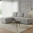 Ver imagem 1 de Sofá 3 Lugares com Chaise 222cm Rovier Veludo Cinza Z32 - Mpozenato