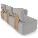 Ver imagem 7 de Sofá 3 Lugares com Chaise 222cm Rovier Veludo Cinza Z32 - Mpozenato