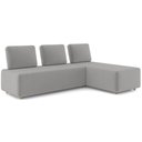 Ver imagem 2 de Sofá 3 Lugares com Chaise 222cm Rovier Veludo Cinza Z32 - Mpozenato