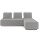 Ver imagem 5 de Sofá 3 Lugares com Chaise 222cm Rovier Veludo Cinza Z32 - Mpozenato