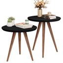Ver imagem 3 de Conjunto de Mesa Lateral Star com Pés Palitos Estilo Retrô para Decoração da Sala – Jm3 Móveis:preto